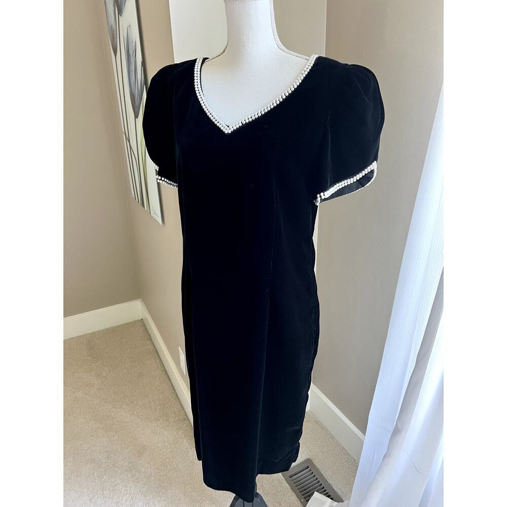 Julian Wilder black velvet beaded dress size 14